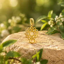 Load image into Gallery viewer, 14K Gold Heart Chakra Charm with Detachable Lock Front
