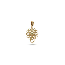 Load image into Gallery viewer, 14K Yellow Gold Natural Emerald Heart Chakra Charm with Detachable Lock Back