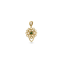 Load image into Gallery viewer, 14K Yellow Gold Natural Emerald Heart Chakra Charm with Detachable Lock Front