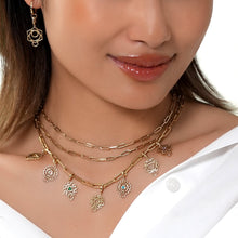 Load image into Gallery viewer,  14K Yellow Gold Natural Turquoise Throat Chakra Charm with Detachable Lock 3