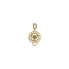 Load image into Gallery viewer, 14K Yellow Gold Natural Turquoise Throat Chakra Charm with Detachable Lock Back