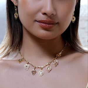  14K Yellow Gold Natural Turquoise Throat Chakra Charm with Detachable Lock Wear as Necklace, Pendant, Bracelet or Earrings 