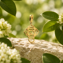 Load image into Gallery viewer, 14K_Yellow_Gold_Root_Chakra_Charm_with_Detachable_Lock_Wear_as_Necklace_Pendant_Bracelet_or_Earrings 1