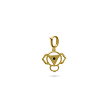 Load image into Gallery viewer, 14K Yellow Gold Royal Blue Sapphire Third Eye Chakra Charm Back