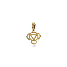 Load image into Gallery viewer, 14K Yellow Gold Third Eye Chakra Charm Back