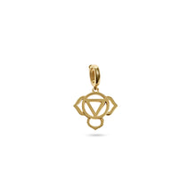 Load image into Gallery viewer, 14K Yellow Gold Third Eye Chakra Charm Front