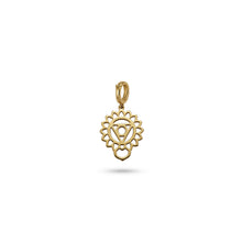 Load image into Gallery viewer, 14K Yellow Gold Throat Chakra Charm Back