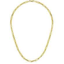 Load image into Gallery viewer, 18K-Yellow-Gold-Hollow-Paper-Clip-Chain-Necklace_