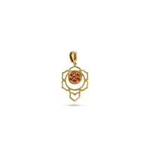 Load image into Gallery viewer, 14K Gold Natural Orange Sapphire Sacral Chakra Charm with Detachable Lock Front