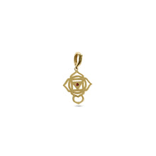 Load image into Gallery viewer, Gold Natural Ruby Root Chakra Charm with Detachable Lock 