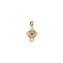 Load image into Gallery viewer, Gold Natural Ruby Root Chakra Charm with Detachable Lock 