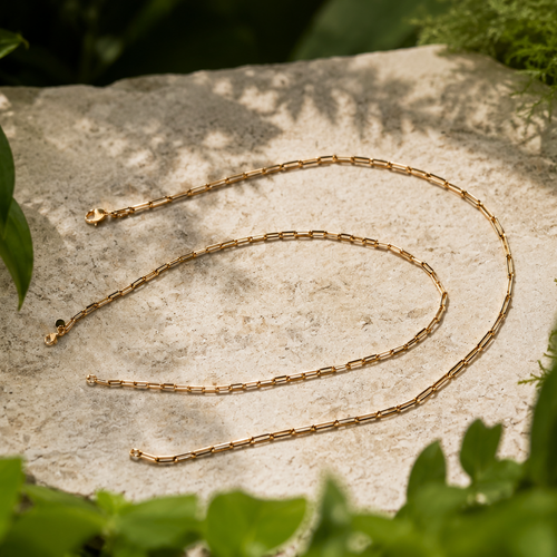 Gold Hollow Paperclip Chain – Necklace or Bracelet