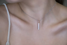 Load image into Gallery viewer, Classic Timeless Rectangular Drops Pendant with White Diamonds and Gold Without Chain