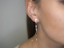 Load image into Gallery viewer, Chandelier Dangling Trinity Triangle Diamond Earrings Mix Gold Colours