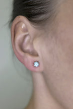 Load image into Gallery viewer, Four Prong Diamond Gold Stud Earrings