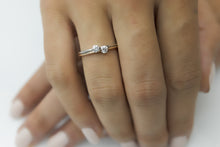 Load image into Gallery viewer, Classic Two Round Brilliant Cut Diamonds in Mix Gold Colours Ring