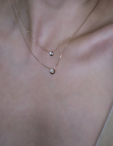 Classic Half Moon Diamond Gold Pendant