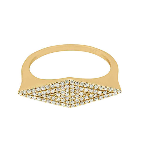 Geometric Rhombus Diamond Gold Ring
