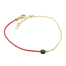 Load image into Gallery viewer, Classic Lucky Knot Red Knit Bracelet with Black Diamond