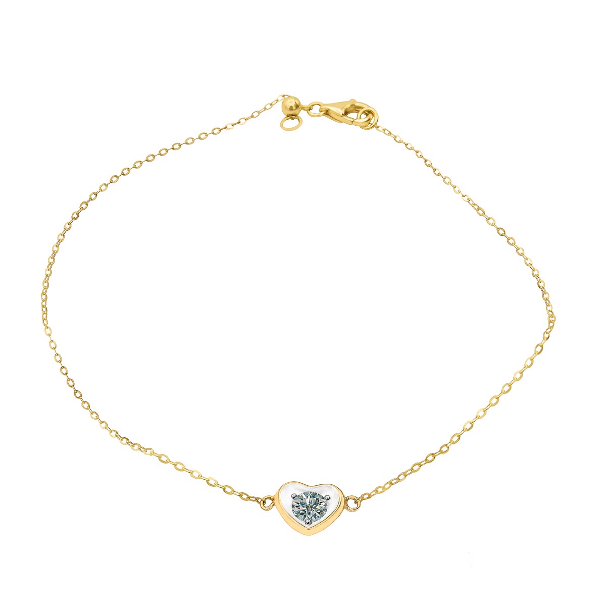 Classic J Bezel Heart Shaped Diamond Bracelet