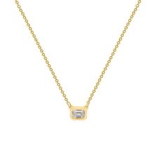 Load image into Gallery viewer, Geometric Asscher Cut Box Pendant feature Round Brilliant Cut Diamond