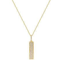 Load image into Gallery viewer, Classic Timeless Rectangular Drops Pendant features Round Brilliant Cut Diamonds