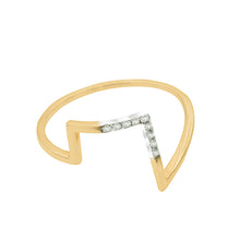 Load image into Gallery viewer, Geometric Zig-Zag Diamond Gold Ring