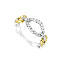 Load image into Gallery viewer, Classic Looping Link Drop Diamond Ring in Mix Gold Colours