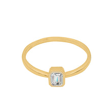 Load image into Gallery viewer, Geometric Emerald Cut Diamond Gold Ring
