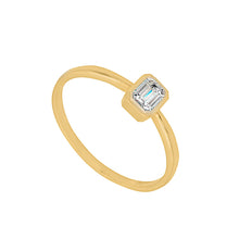 Load image into Gallery viewer, Geometric Emerald Cut Diamond Gold Ring