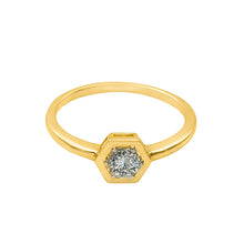 Load image into Gallery viewer, Geometric Twilight Hexagon Diamond Gold Ring  Medium Size