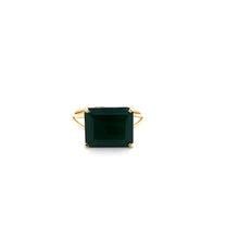 Load image into Gallery viewer, Green Agate Gemstone Octagon Cut Gold Ring