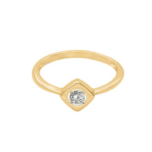 Load image into Gallery viewer, Classic with Touch of Retro J Bezel Square Diamond Ring