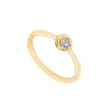 Load image into Gallery viewer, Classic Half Moon Diamond Gold Ring