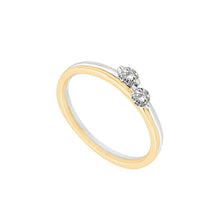 Load image into Gallery viewer, Classic Two Round Brilliant Cut Diamonds in Mix Gold Colours Ring