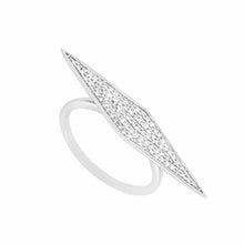 Load image into Gallery viewer, Geometric Rhombus Long Pave Diamond Gold Ring