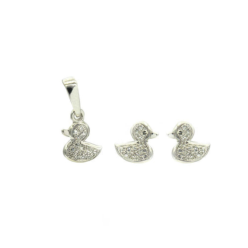 Kids Ducks Diamond Stud Earrings