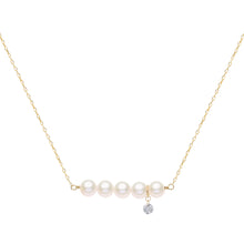 Load image into Gallery viewer, Classic Five Pearl and Naked Diamond Necklace 