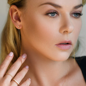 Dangling Diamond Long Earrings