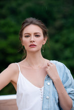 Load image into Gallery viewer, Unique Long Earrings Featured Round Diamonds