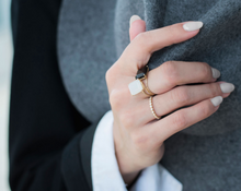 Load image into Gallery viewer, Labradorite Gemstone (MoonStone) Octagon Cut Gold Ring