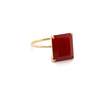 Load image into Gallery viewer, Carnelian Gemstone Octagon Cut Gold Ring