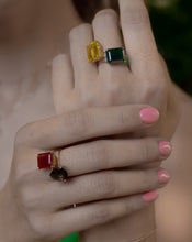 Load image into Gallery viewer, Carnelian Gemstone Octagon Cut Gold Ring