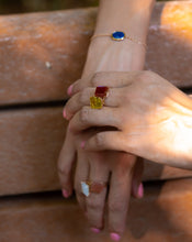 Load image into Gallery viewer, Carnelian Gemstone Octagon Cut Gold Ring