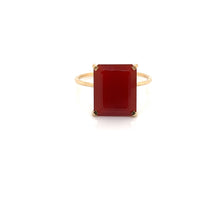 Load image into Gallery viewer, Carnelian Gemstone Octagon Cut Gold Ring