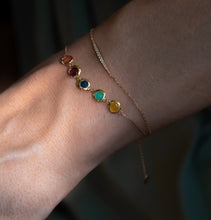 Load image into Gallery viewer, Multi Color Gemstones Gold Bracelet