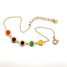 Load image into Gallery viewer, Multi Color Gemstones Gold Bracelet