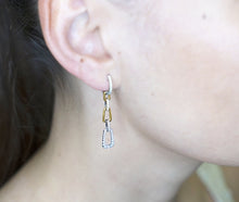 Load image into Gallery viewer, Classic Links Drop Diamond Earrings in Mix Gold Colours