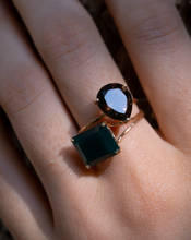 Load image into Gallery viewer, Green Agate Gemstone Octagon Cut Gold Ring
