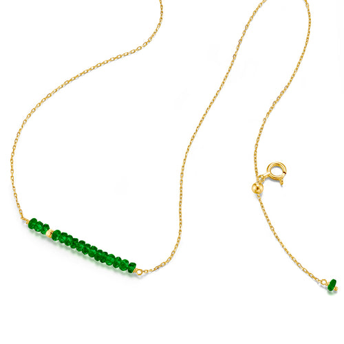 Classic Emerald Necklace with Adjustable Chain